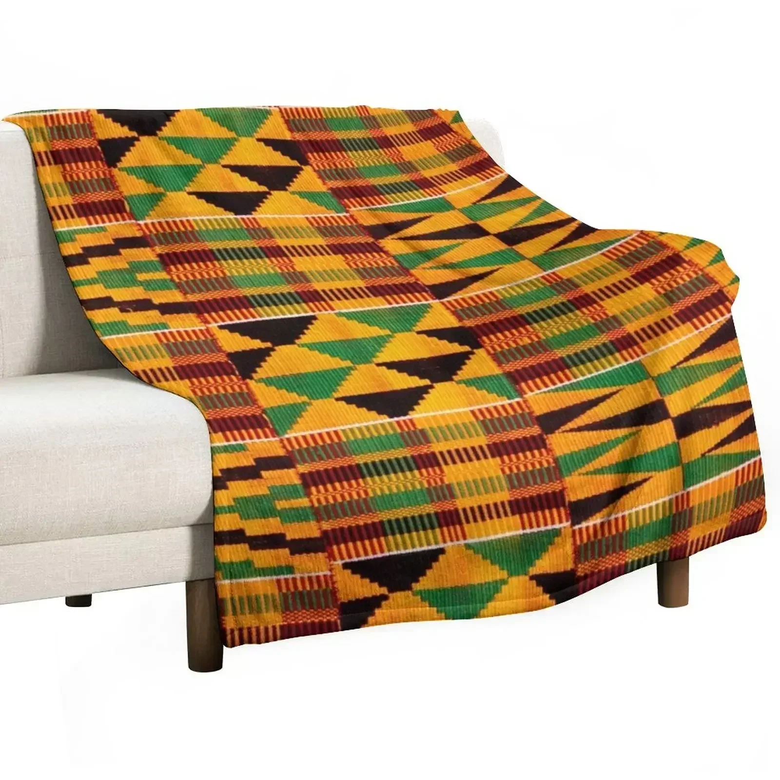 African Pattern | Authentic Kente Cloth Pattern | African Ghana Design Throw Blanket Heavy Soft Plaid funny gift Blankets