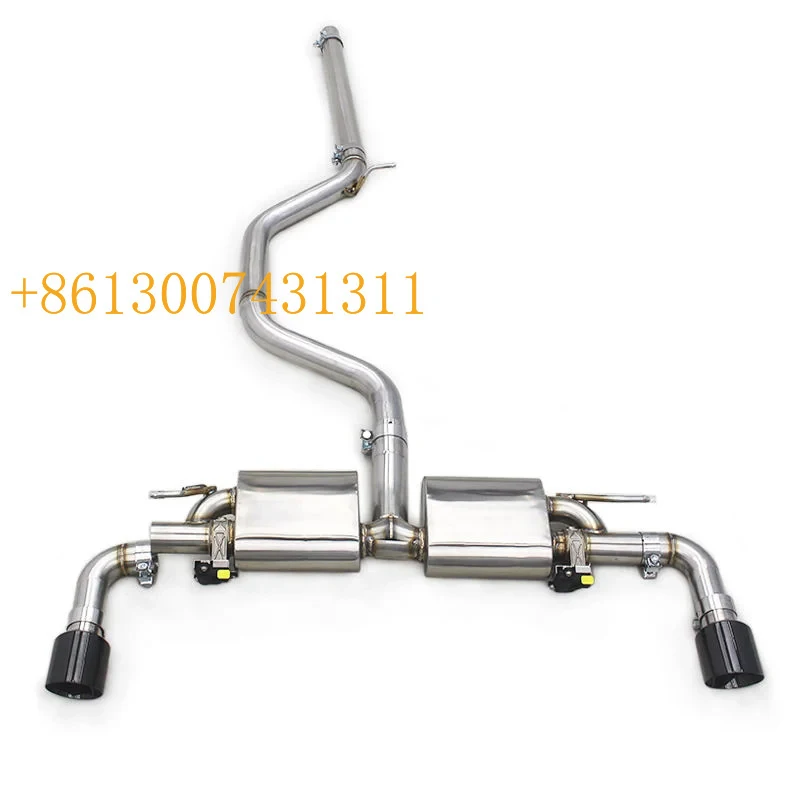 FactoryAuto Sound Catback Exhaust Stainless Steel Muffler Pipe With Black Tips Hatchback 2.0T 2014-2020
