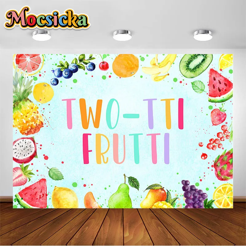 Summer Fruit Theme Photography Background Watermelon Pineapple Blueberry Dragon Fruit Kids Birthday Cake Smash Party Backdrop