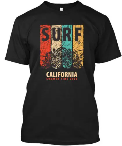 

Beach California Summer Surf Rider T-Shirt Made in the USA Size S to 5XL