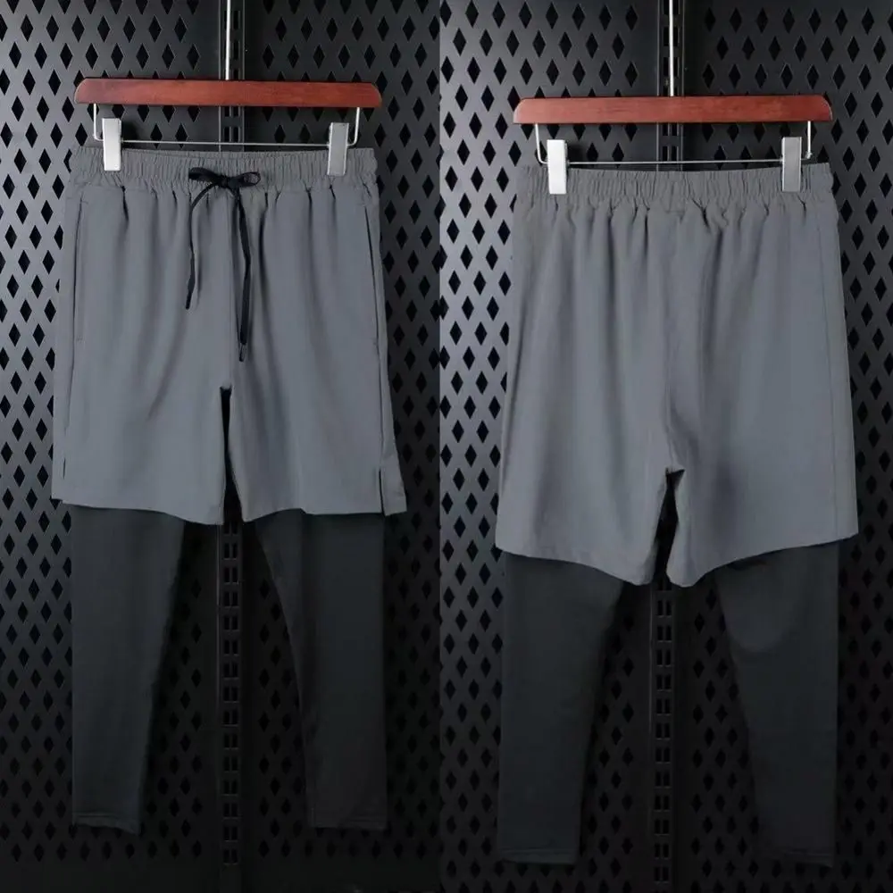 

Баскетбольные тайтсы 2 в 1, беговые тайтсы, дышащие спортивные шорты для бега, быстросохнущие мужские компрессионные спортивные колготки из полиэстера