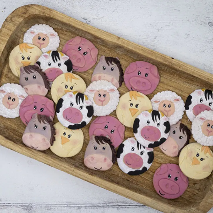 Farm Animal Faces Silicone Mould Fondant Cake Tool Gumpaste Mould, Sugarcraft, Chocolate Forms,Kitchen Accessories