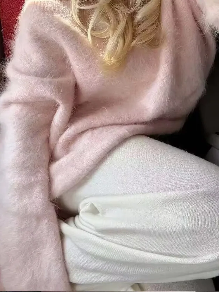 

HH 2025 Autumn Women Fashion Soft Knitted Pullover Long Sleeves Off-shoulder Solid Asymmetric Loose Sweater Cozy Tops Mujer