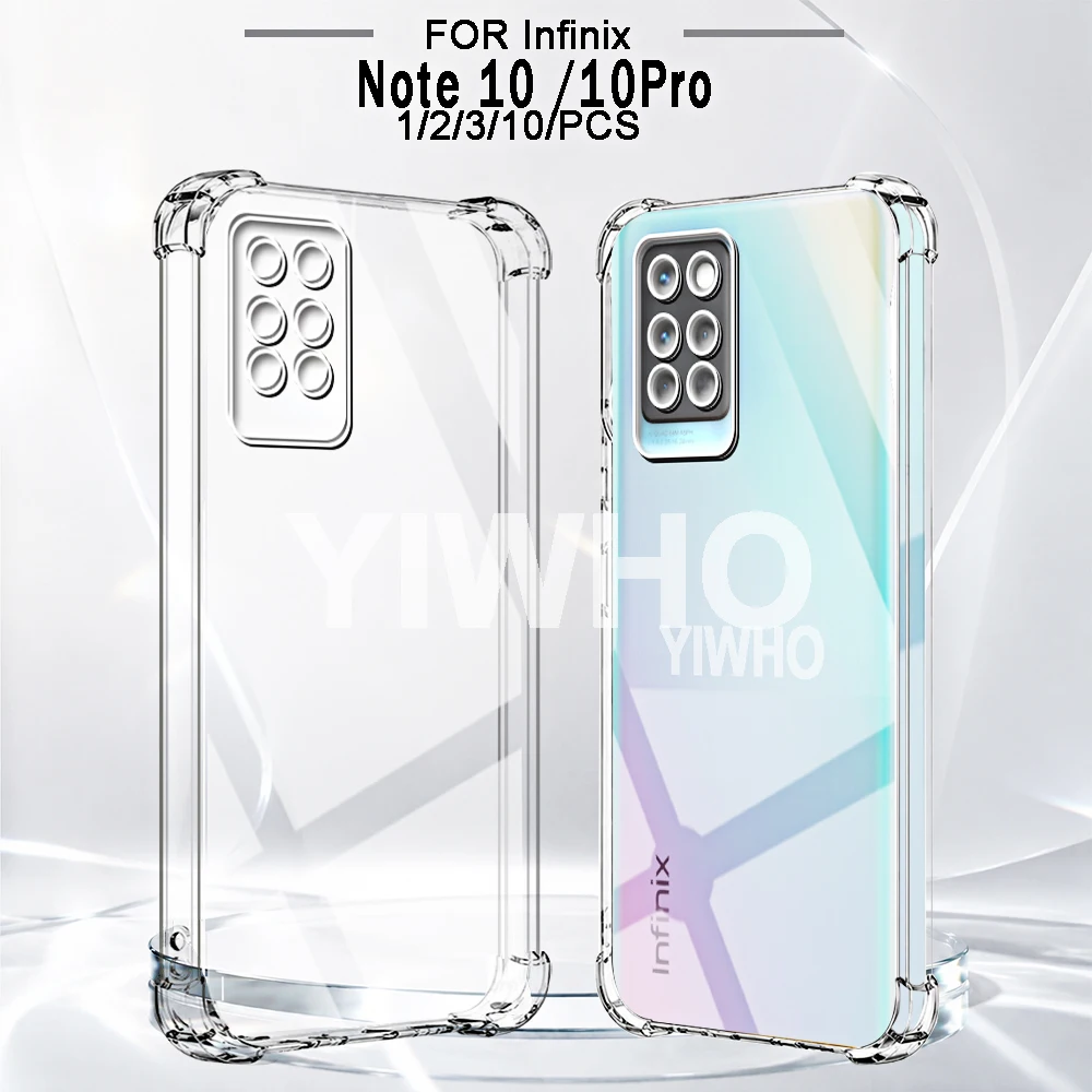 1/2/3/10 Pcs Transparent Phone Case for Infinix Note 10 Pro Note10Pro Note10 Pro 10Pro India Soft Shockproof Back Cover