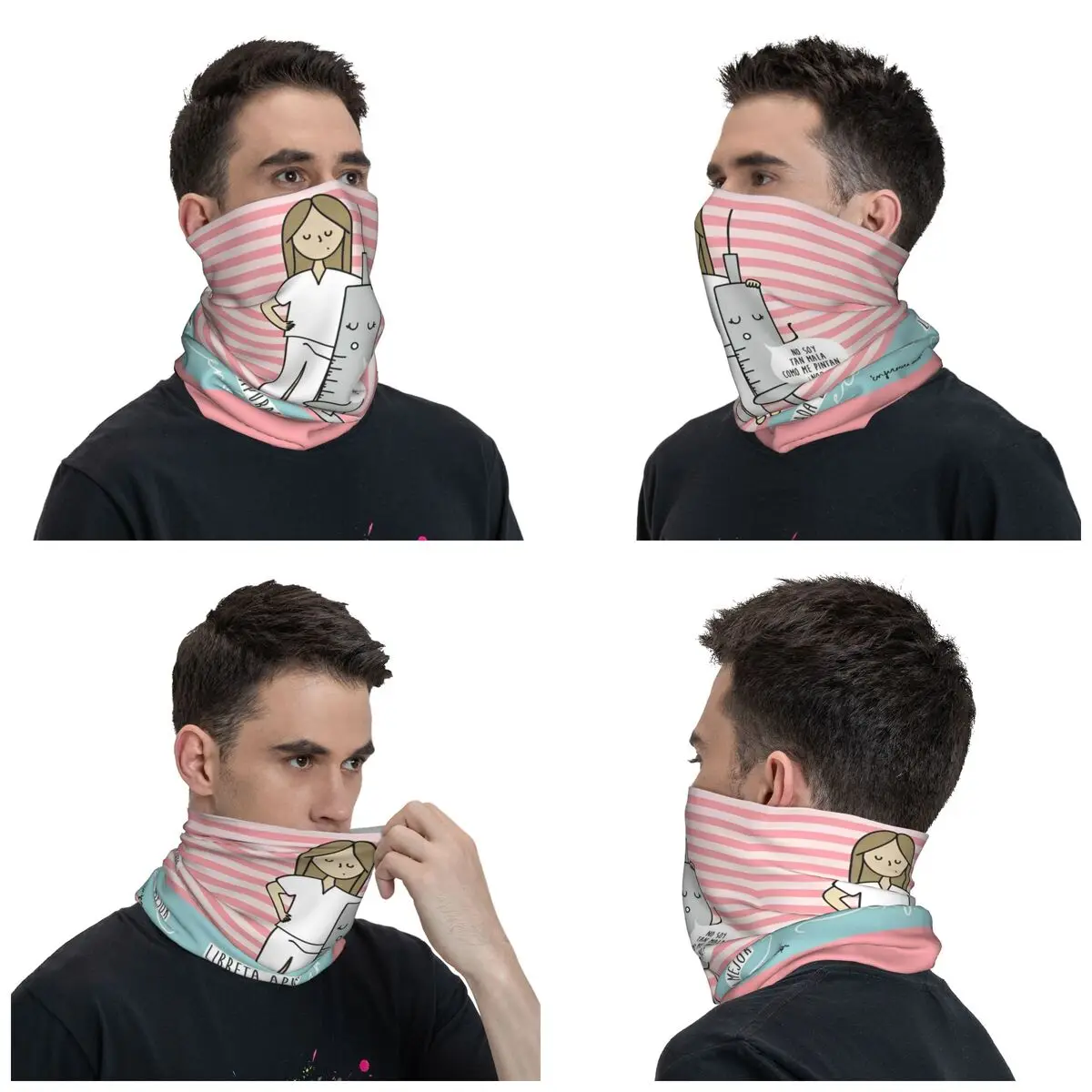 Nurse Medical Doctor Bandana Neck Gaiter Printed Enfermera En Apuros Magic Scarf Multifunctional Face Mask Fishing Windproof