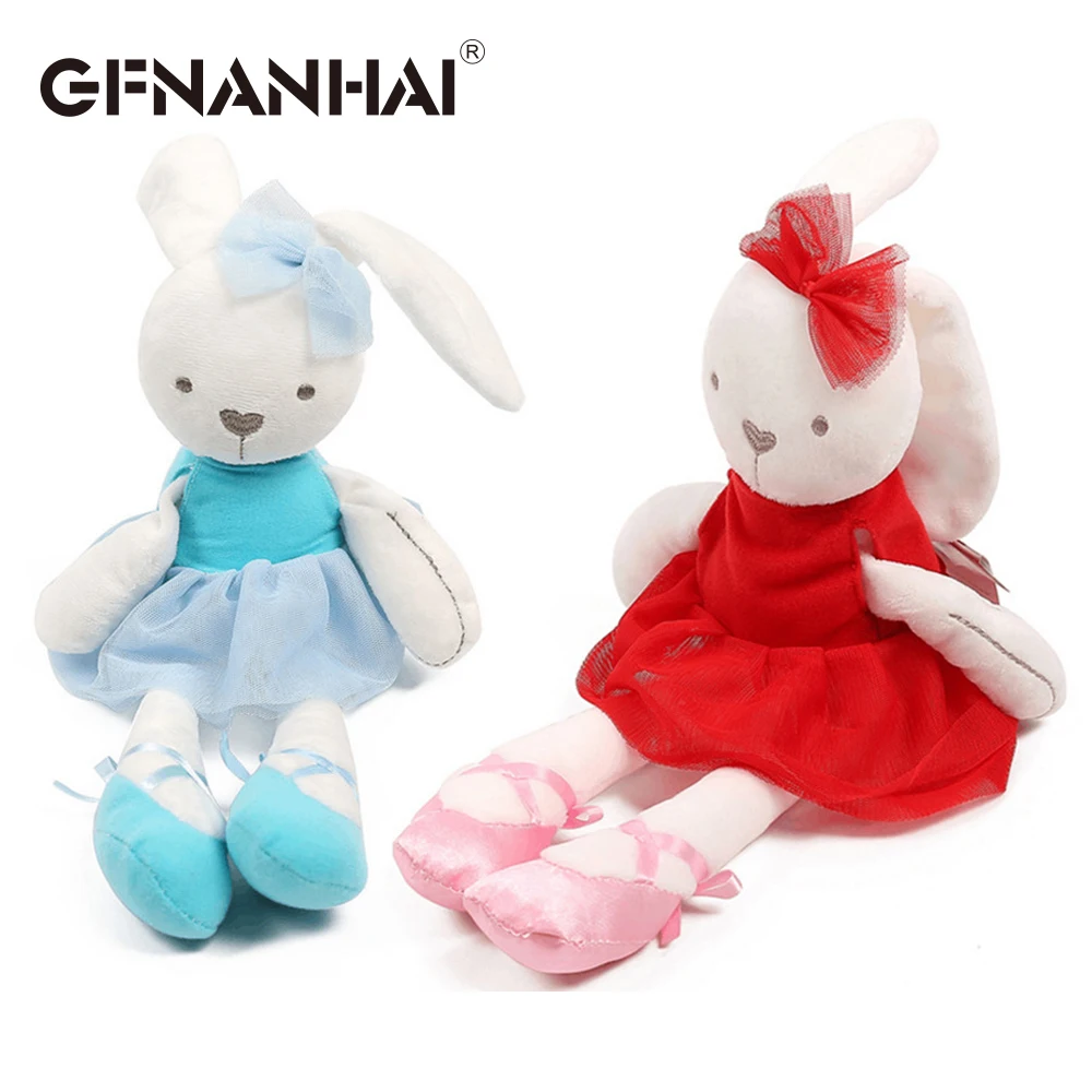 1pc 42cm cute rabbit wear cloth with dress plush toy stuffed soft animal dolls Ballet rabbit for baby kids birthday gift