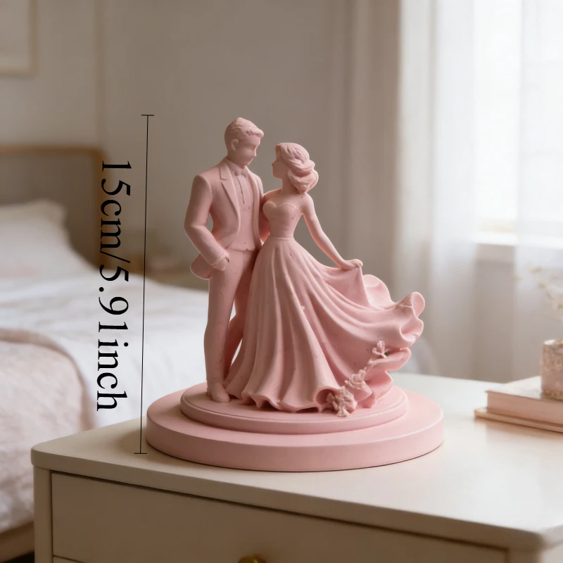 Timeless Elegance Bride Groom Romantic Sculpture Wedding Anniversary Cake Topper Symbol of Eternal Love