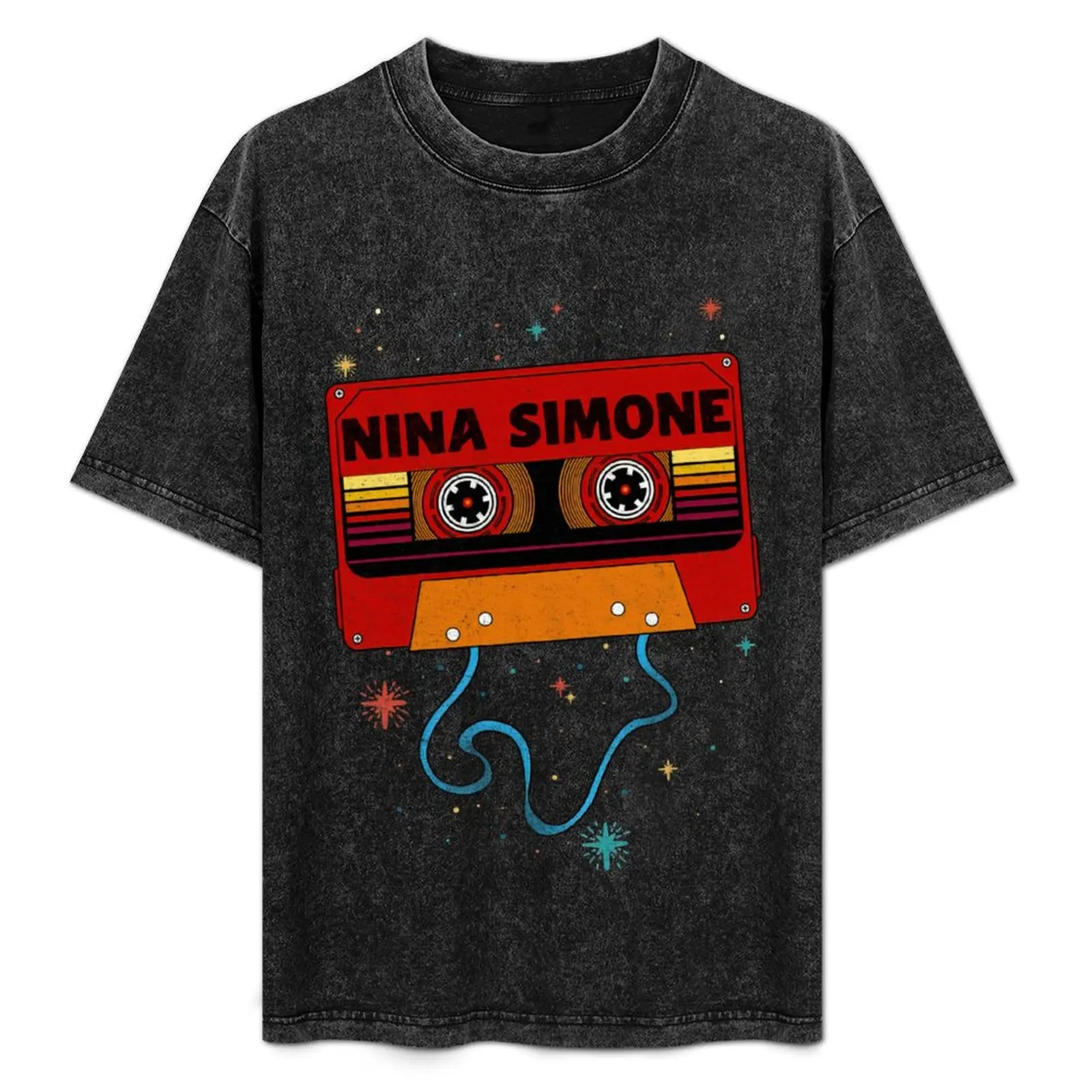Nina Simone _ Retro Vintage Cassette Tape _ Camiseta con diseño de música y fanart, camiseta lisa de corte regular