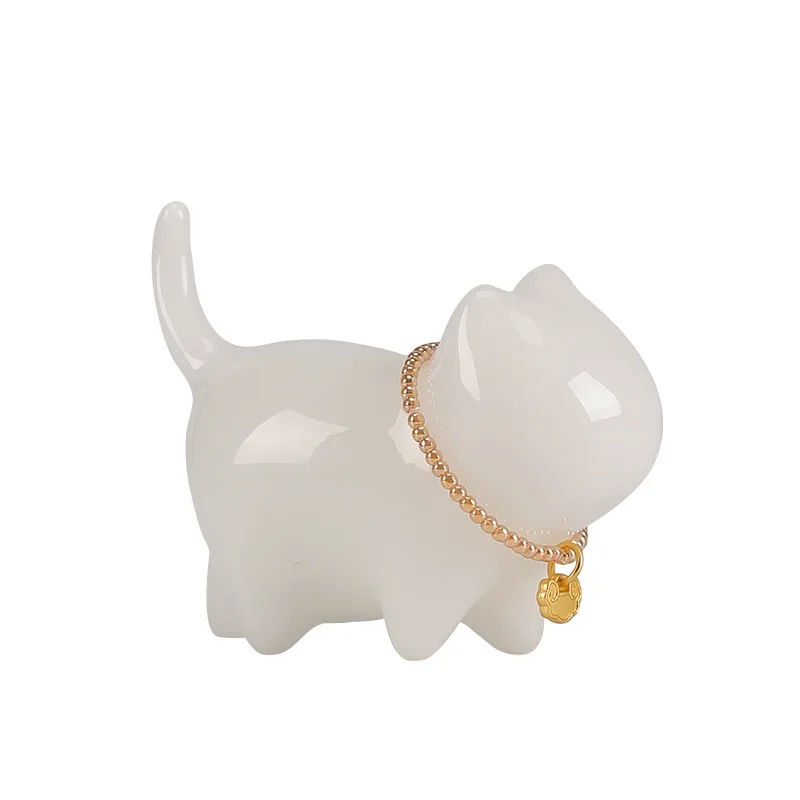 

Ice jade porcelain kitten creative ceramic ornament, tea pet cute cute room desktop tea set accessories