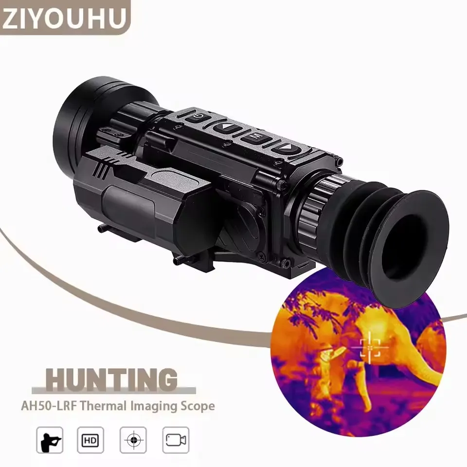 Thermal Imaging Sight Scope, IP67 Waterproof Laser Ranging Pseudo-Color Monocular Camcorder, Hunting, Aiming, Thermographic, New