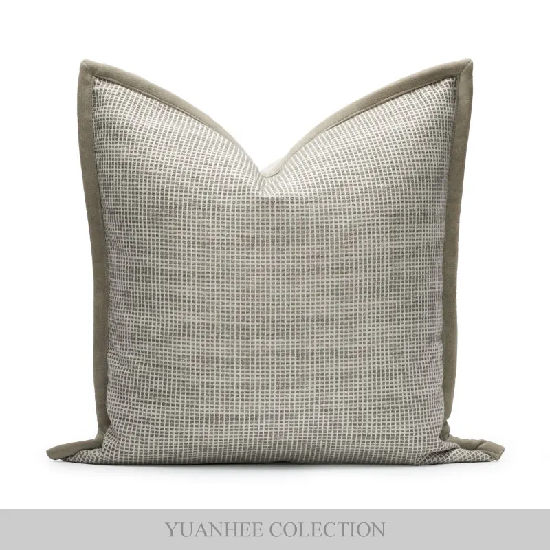 

Современная минималистичная декоративная подушка для дивана, бежевая текстурированная подушка для отеля/образцовой комнаты, квадратная подушка для дома и гостиной