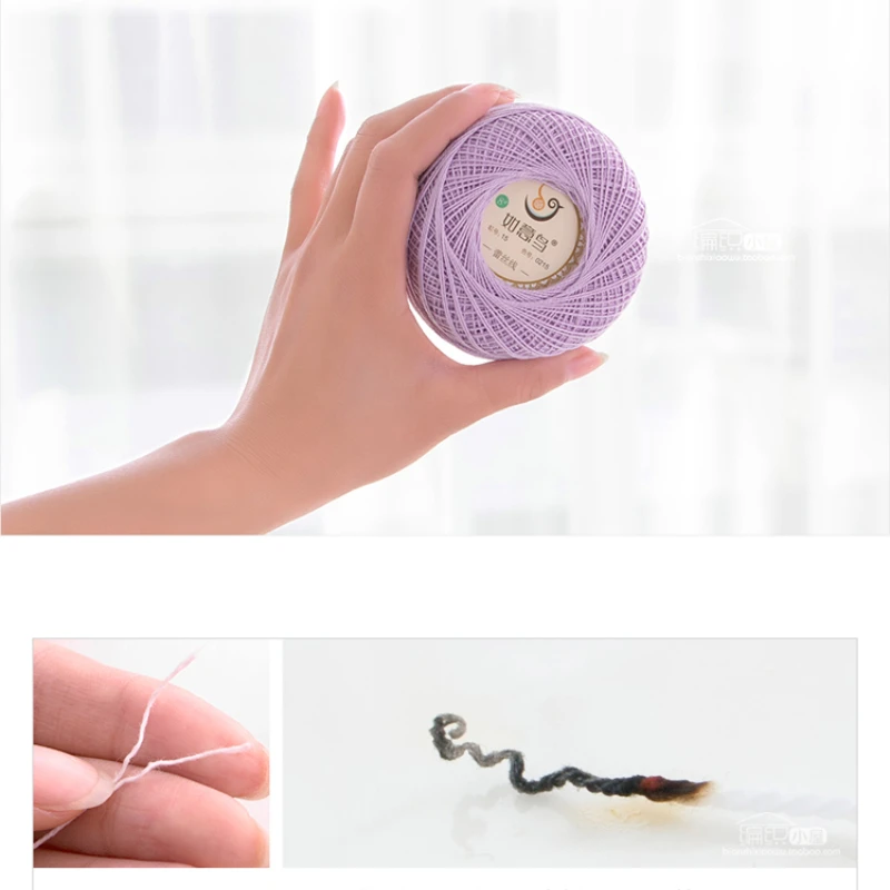 

50g / Ball 100% Cotton Crocheted Yarn Lace Yarn 2 Strand High Quality Soft DIY Material Package Hand Knitted Fine Wool Yarn