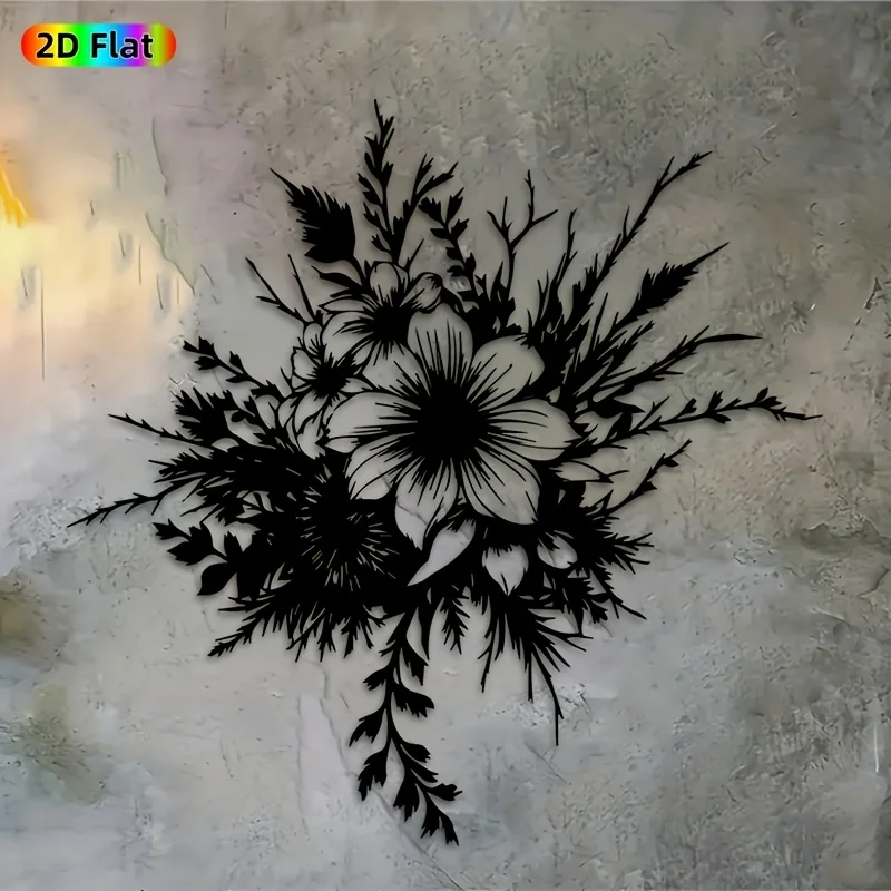 Brand Vintage Floral Metal Wall Art 3D Iron Sculpture Rustproof Handcrafted Indoor Outdoor Hanging Decor for Living Room Bedroom