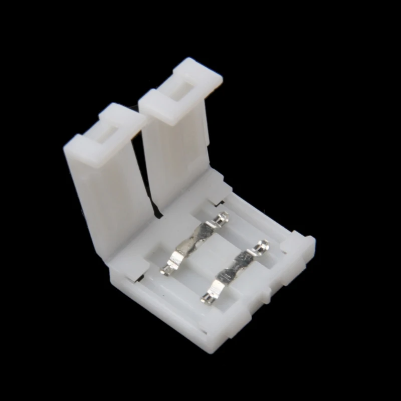 Connettore accoppiatore a clip senza saldatura 2 pin 10mm per trasporto gocce strisce LED monocolore 5050