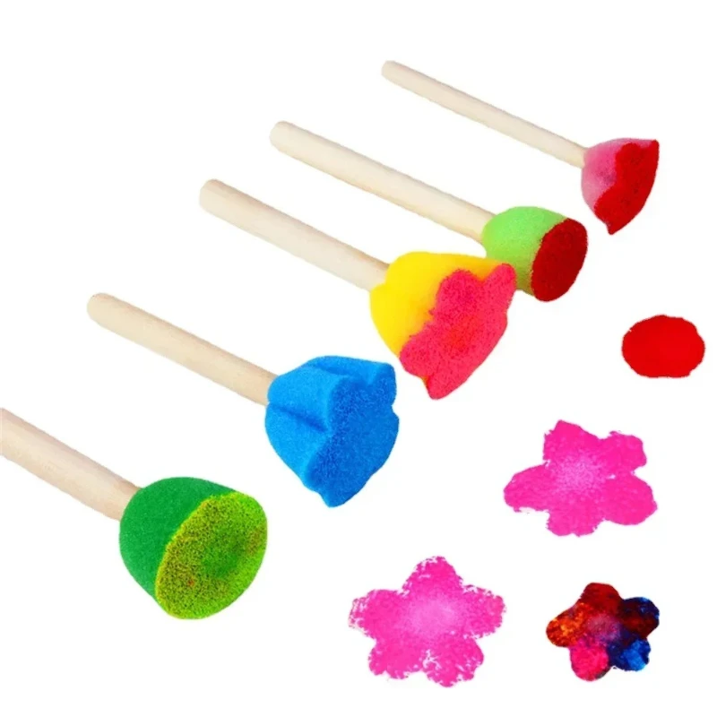 3 قطعة مجموعات ألعاب رسم الأطفال لتقوم بها بنفسك الإسفنج اللوحة فرشاة الإسفنج ختم Stencil ختم تعلم ألعاب تعليمية للأطفال هدايا الاطفال #1