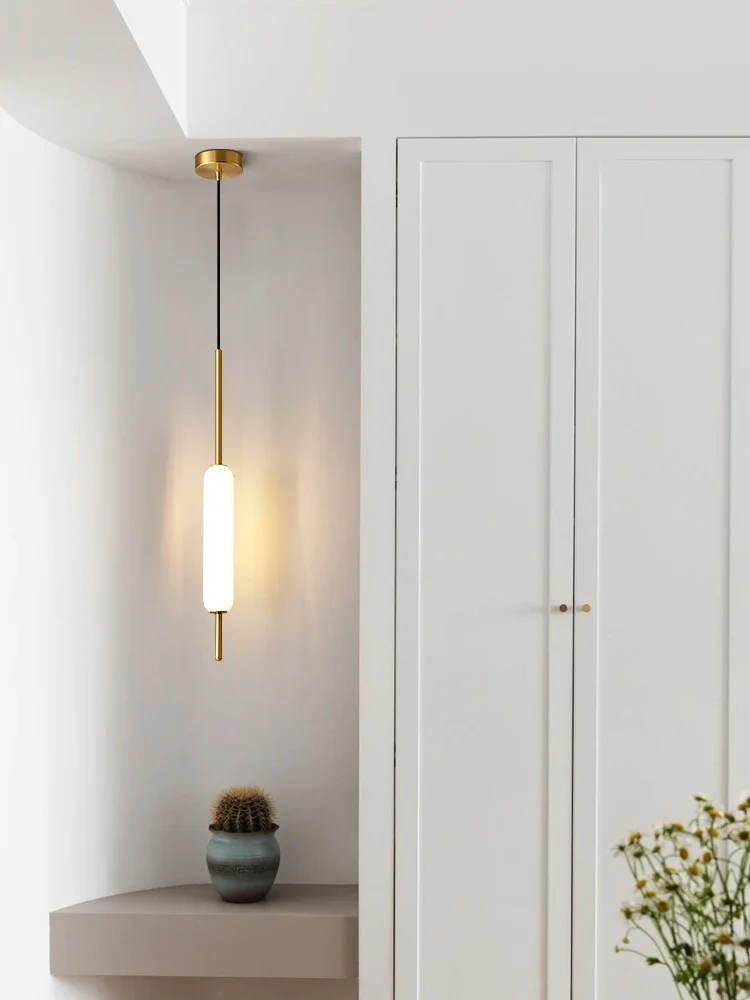 Single Double Head Nordic Bedroom Bedside Pendant Lights Modern Minimalist Metal Glass Lamp Dining Room Bar Aisle Staircase Lamp