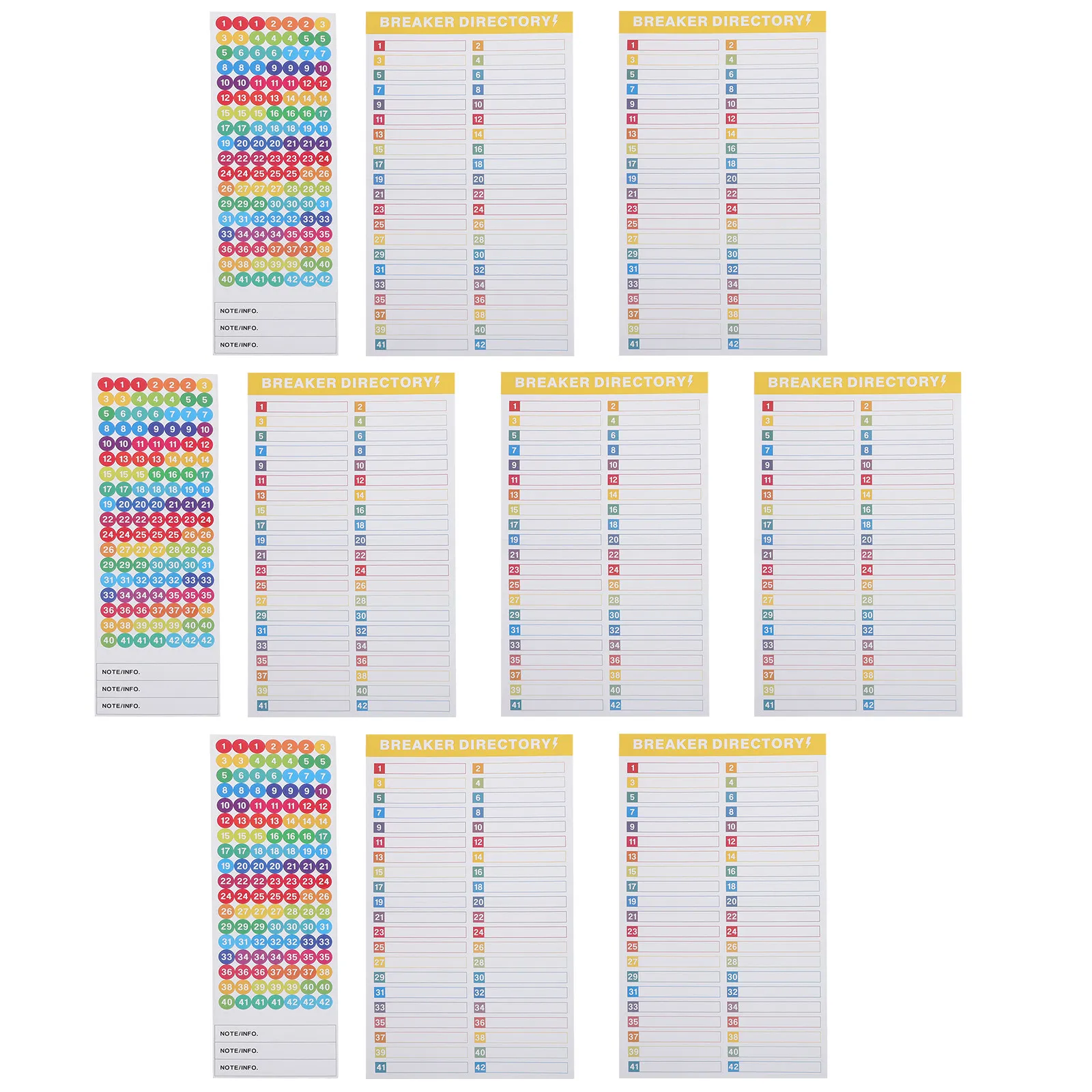 

Набор из 10 самоклеящихся наклеек для электрических панелей: номерные маркеры для быстрого определения неисправностей в доме и офисе