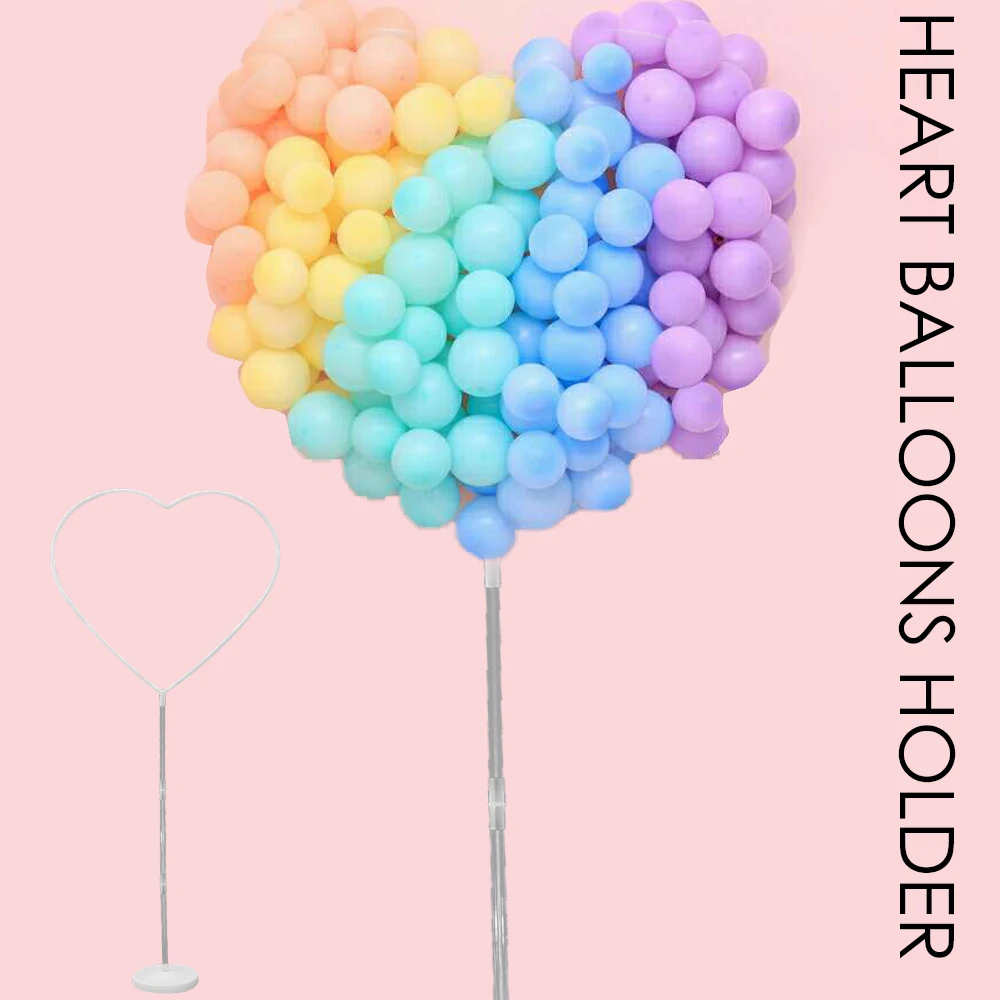 Heart Shaped Balloon Column Base Stand Reusable Wedding Garland Arch Holder for Birthday Party Baby Shower Home Decoration