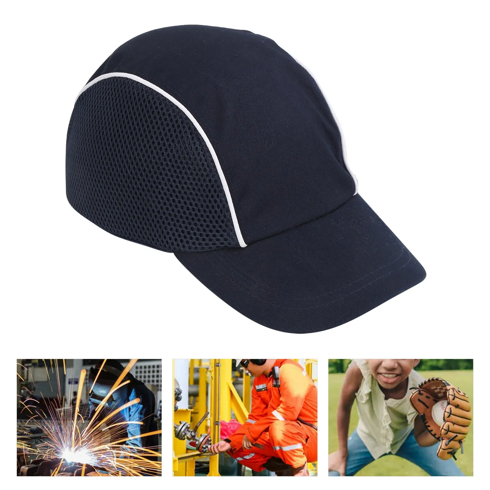 ZK40 Baseball Bump Cap Impact Resistant Lightweight Breathable Hard Hat Head Protection with Reflective Strip