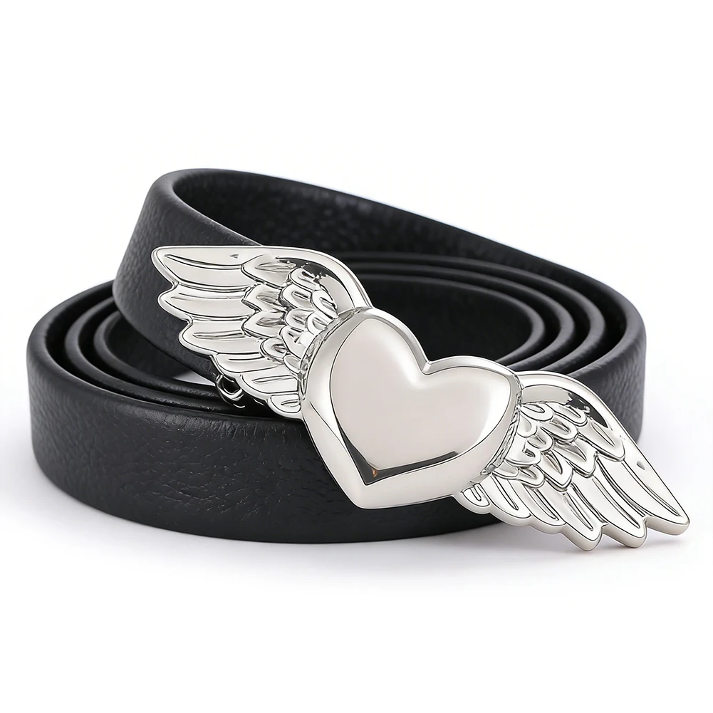 

Металлическая пряжка для ремня в стиле панк, в форме сердца с крыльями, в западном стиле, для женских и мужских джинсов, аксессуар, подарок для пар