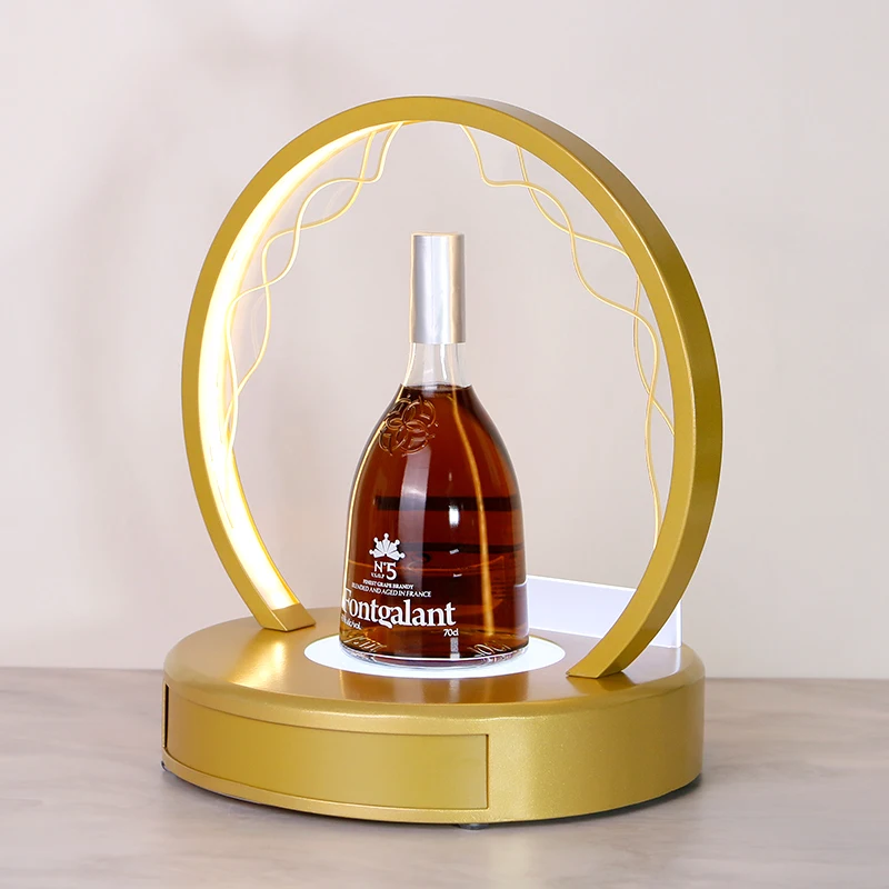 

LED Light Base Wine Bottle Display Racks Elegant Glorifier for Wine Store Wine display