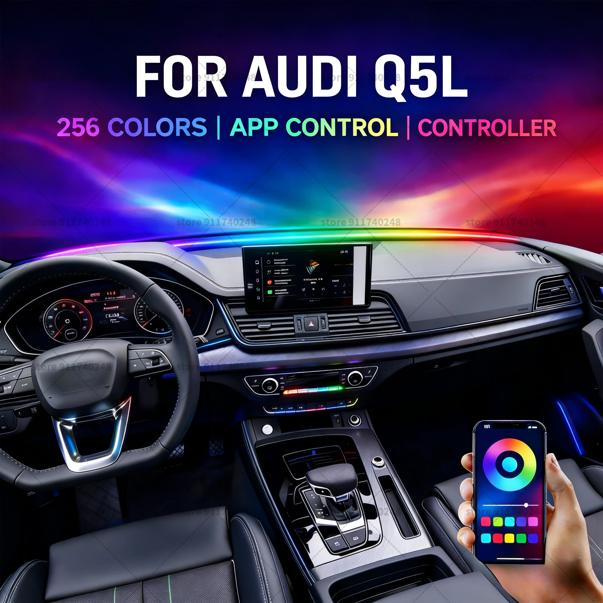 

Для Audi Q5L автомобильная декоративная световая полоса, красочная акриловая звукоизоляционная полоса для переднего лобового стекла