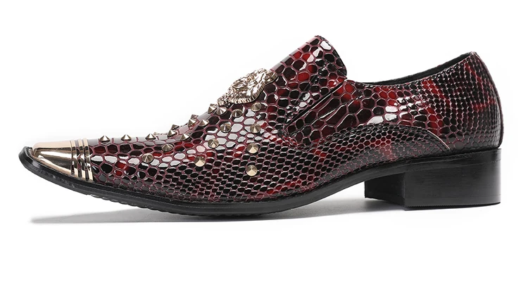 BOARD Herbst Herrenschuhe Spike Luxuriöse Persönlichkeit Bankett Niete Tigerkopf Druck Formelle Kleidung Schuhe – Detail 33