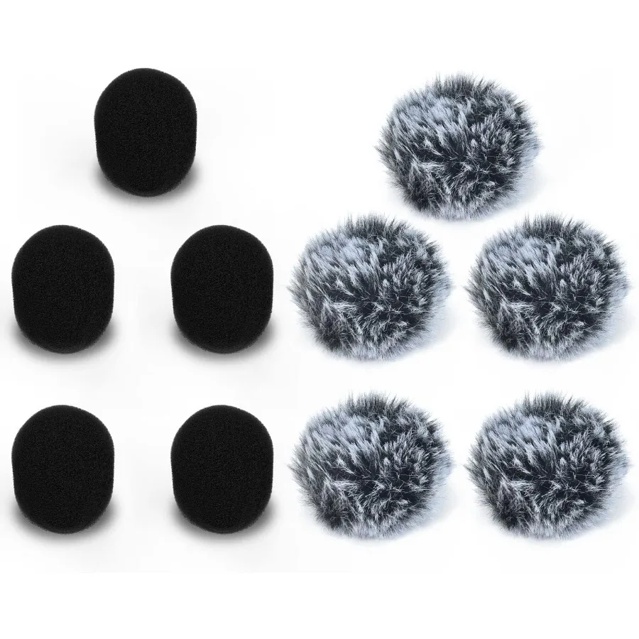 

Cubilux Furry Windscreen Foam Cover Set for Lavalier Lapel Microphone Muff Windshield Windjammer Deadcat Wind Muff Dead Cat Set