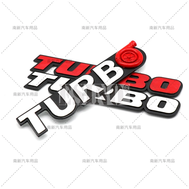 3D Turbo Metal Aluminium Alloy RearTrunk Fender Adhesive Badge Body Tailgate Displaceme Decorative Emblem