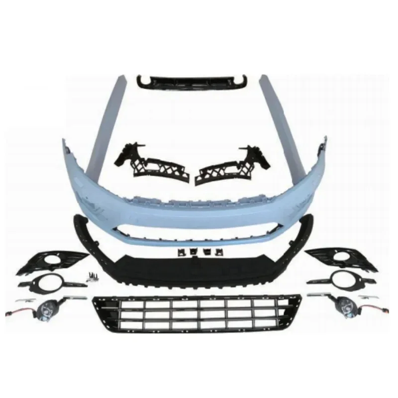 

2013-2018 R Line Style Upgrade Body Kit, Front Bumper Grill Side Skirt Rear Lip Assembly Exterior Parts