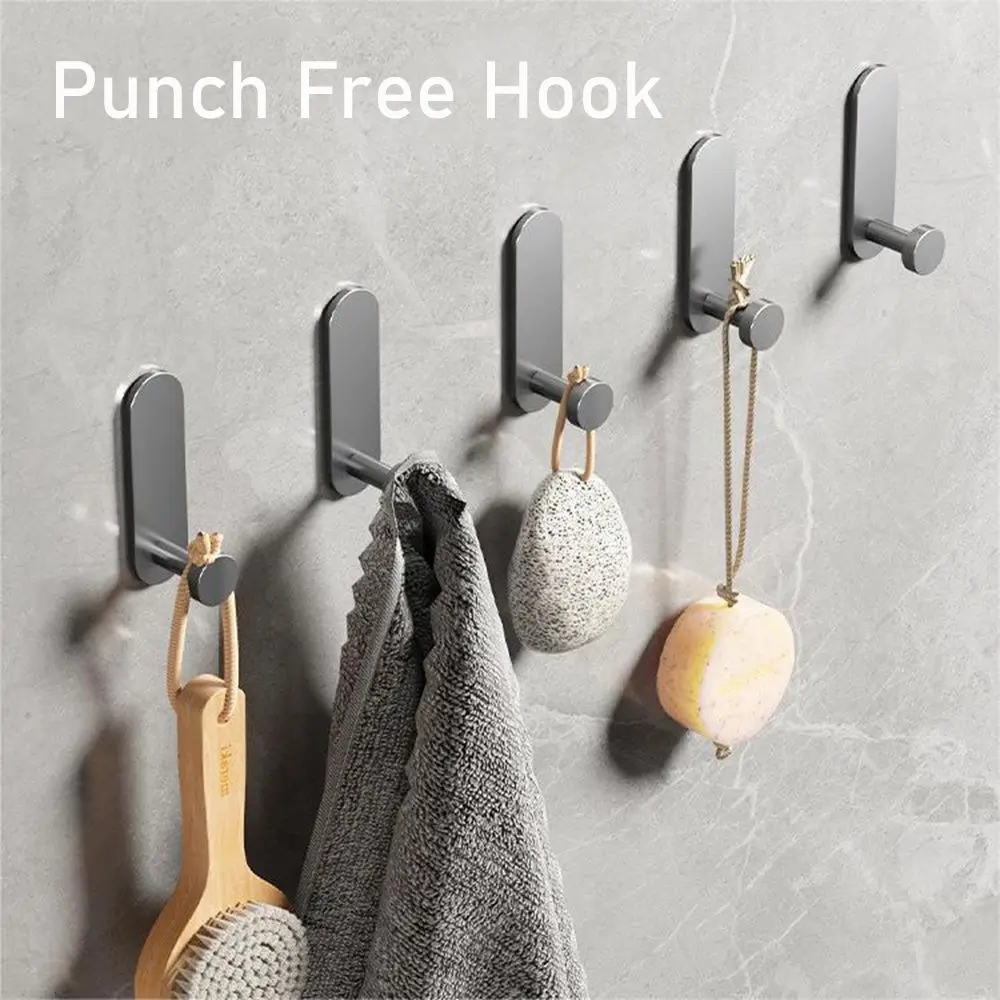 2PCS/Set For Kitchen Bathroom Storage Organizer Punch-free Wall Hanger Shower Hook Robe Hook Towel Racks