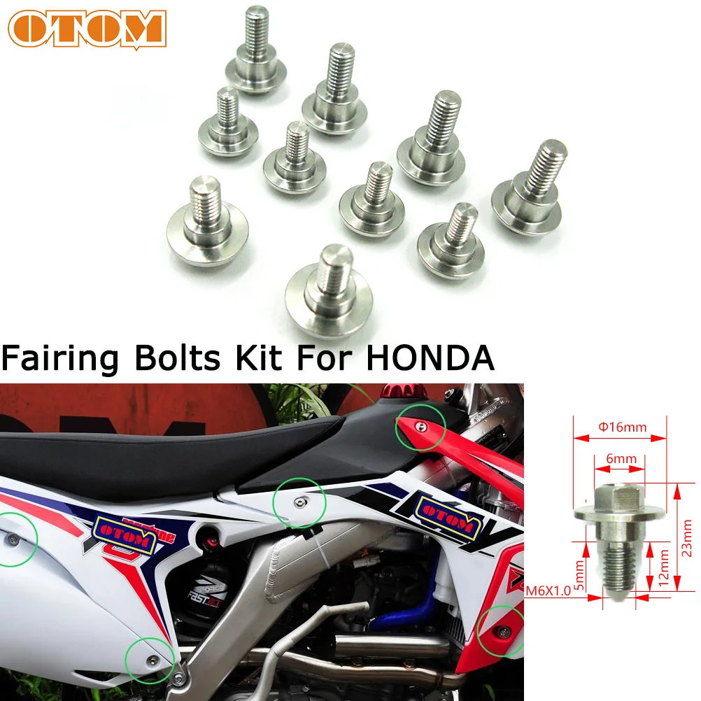 10 Pcs Motocross Body Fairing Bolts Kit M5 M6 For HONDA CRF R X L 250 450 Motorcycle Fuel Tank Guard Fastener Clips Screw Nuts