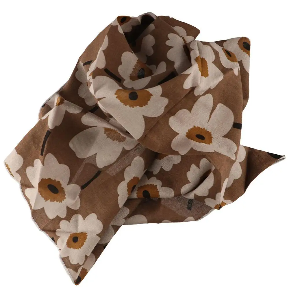 Flower Headband Cotton Linen Square Scarf Head Scarf Pastoral Style Floral Kerchief Hair Tie Neckerchief Scarf Hair Band Female