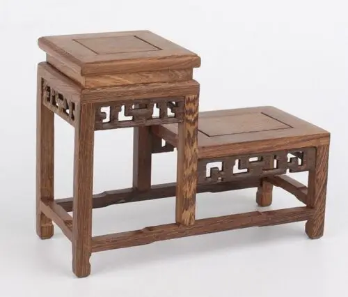Chiński drewniany stojak na miski na ryby Bonsai czajniczek kamienny wazon stojak na kwiaty podstawa Home Decor