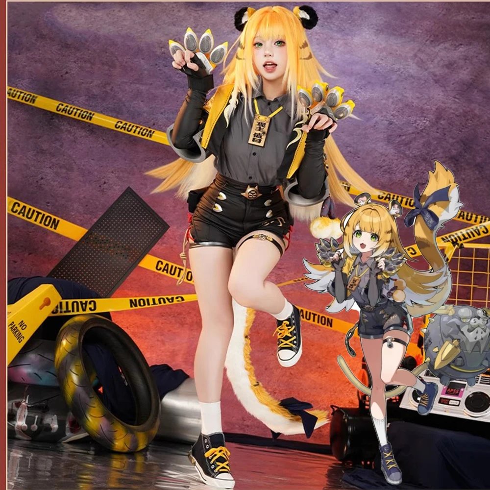 

Zenless Zone Zero Ju Fufu Cosplay Anime Costume Furry Kawaii Cute Coat Dress Ear ClawTiger Jumpsuit Set Ju Fufu Wig Suits