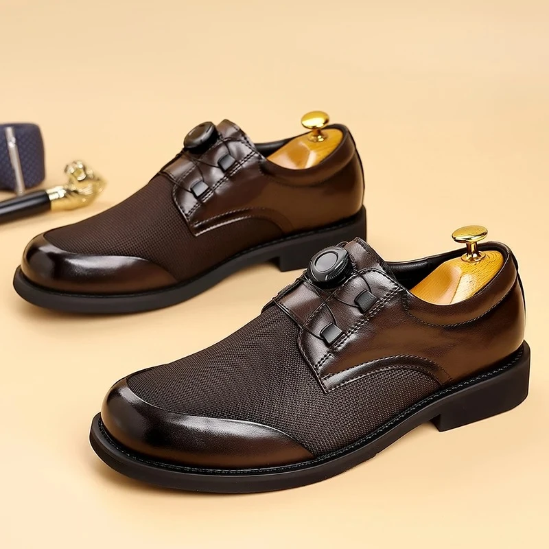 2025 Hot Selling British Style Mens Casual Shoes High-end Comfortable Fashionable Leather Shoes Simple and Versatile Work Shoes