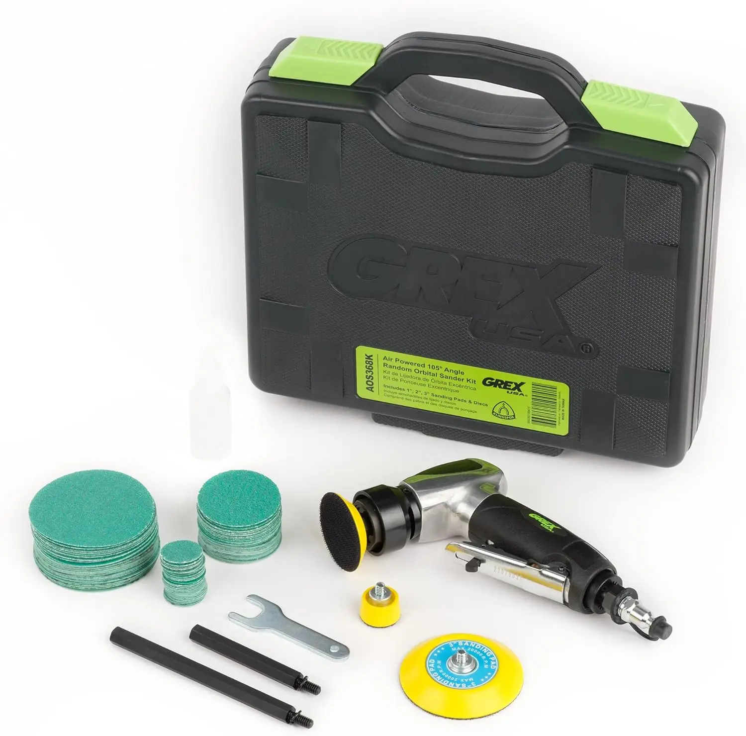 

Air Powered 105° Angle Random Orbital Sander Kit