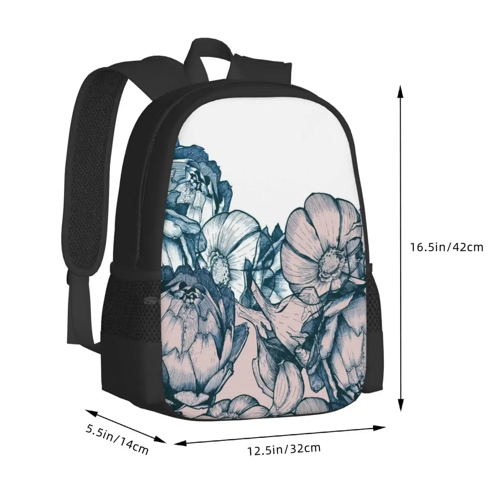 في حديقتي من الوردي والأزرق رائجة البيع حقيبة مدرسية على ظهره حقائب الموضة حديقة الثوم الأزرق الوردي نمط مادلبيلين جميل #3