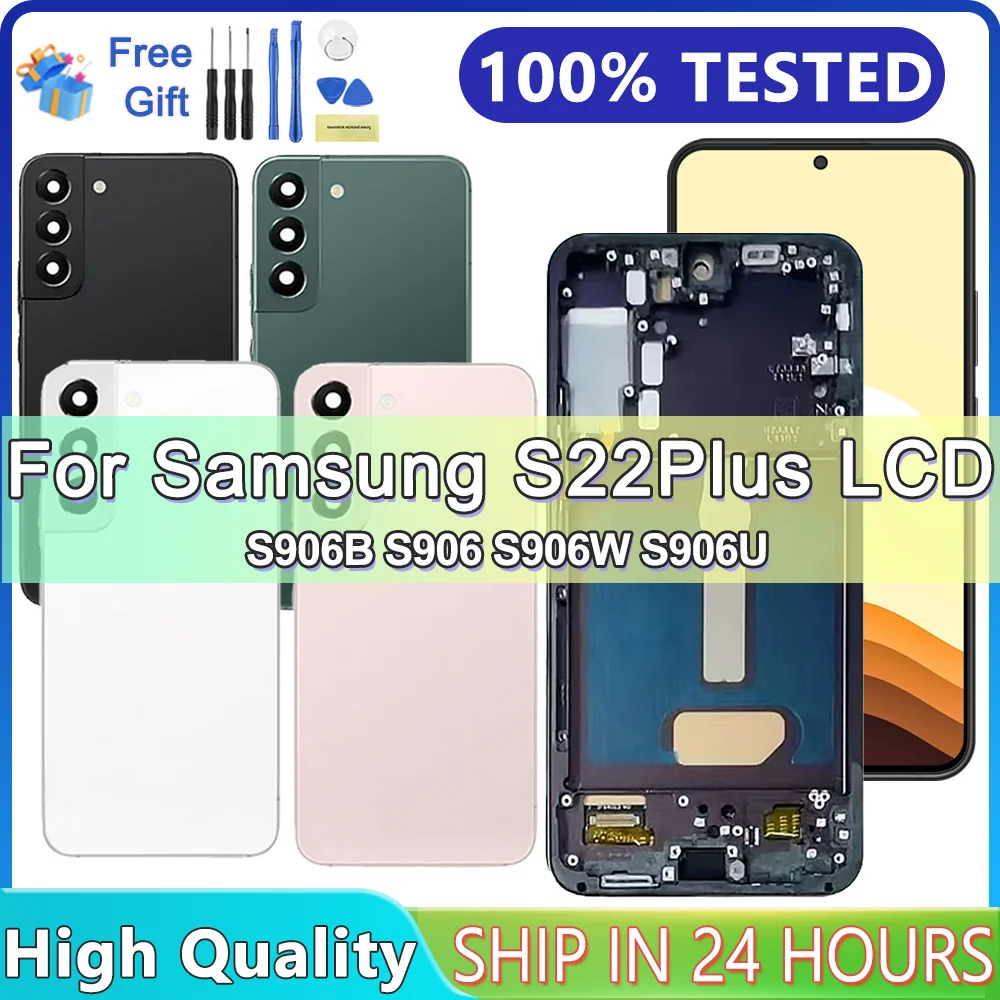 Tested For Samsung S22 Plus LCD S906B S906U S906W Display Touch Screen Digitizer For Samsung S22+ 5G Screen Replace With Frame