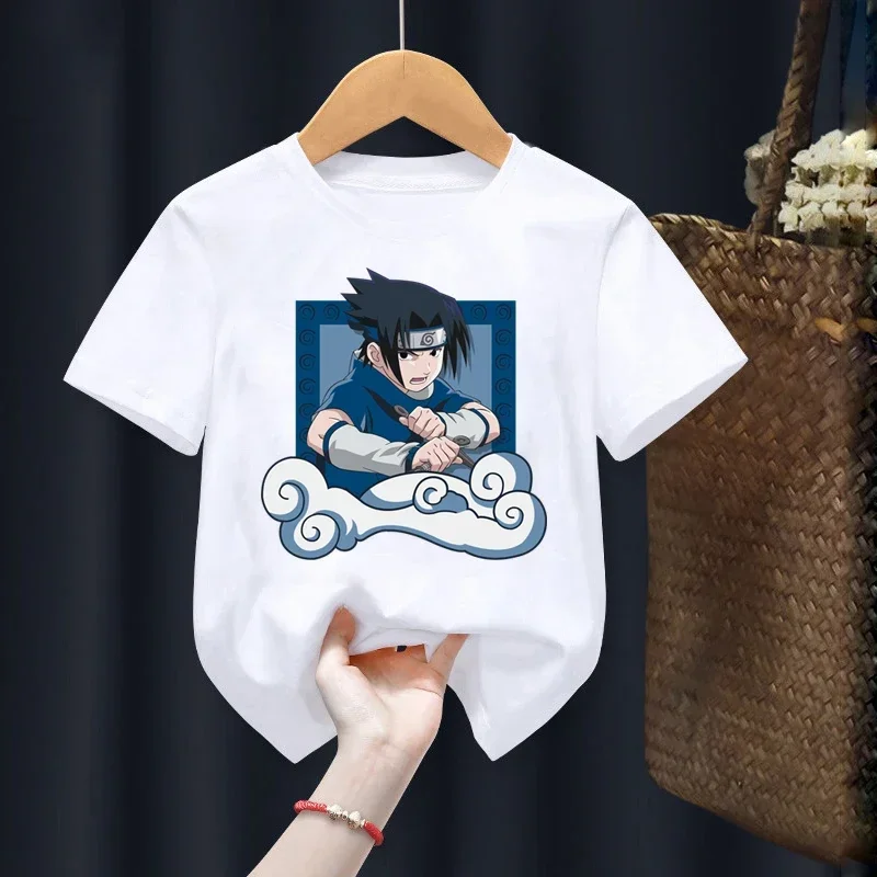 Summer Anime Naruto Children T-Shirt Kawaii Cartoon Print Tshirt Casual Short Sleeve Cotton Top Kid Boy Girl Clothing Baby Tee