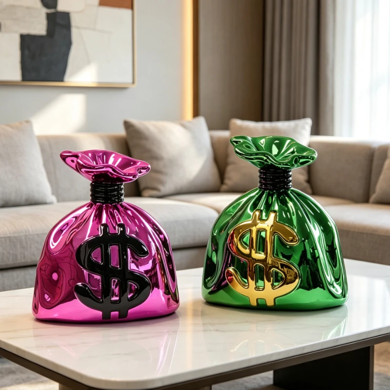 Creative Cash Bags, Art Statues, Home Decoration, Modern Resin Sculpture Handicrafts