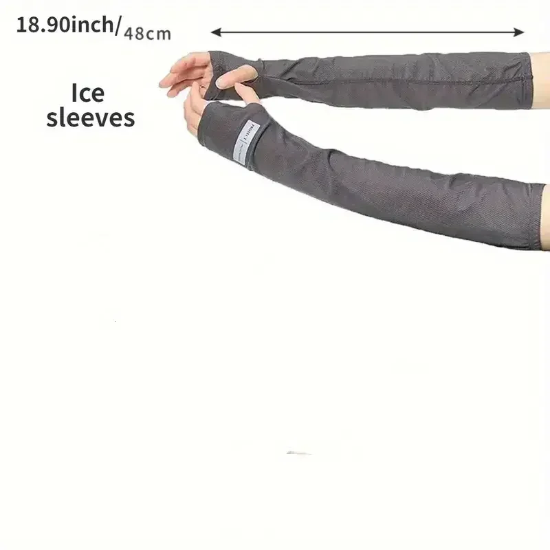 Large Size Ice Sleeves for Men's Sun Protection Japanese Summer Outdoor UV Protection Loose Arm Sleeves Driving Outdoor Gloves