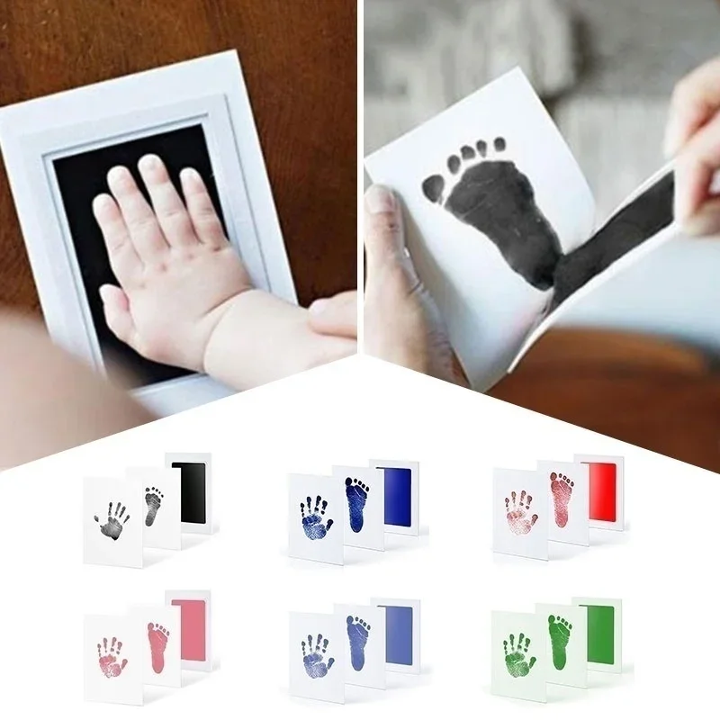 

2pcs/set Newborn Baby DIY Hand Footprint Kit Ink Pads Photo Frame Handprint Toddlers Souvenir Accessories Safe Baby Shower Gift