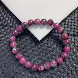 Natural Ruby In Zoisite Bracelet Fashion Crystal Gemstone Woman Amulet Jewelry Healing Healing Gift 8MM