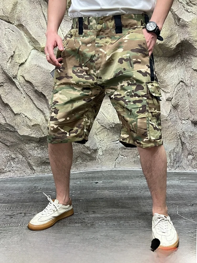 

Tactical Series Qui Dry Breathable Water Resistant Summer New Men's Camouflage Print Straight Leg Five-Quarter Pants