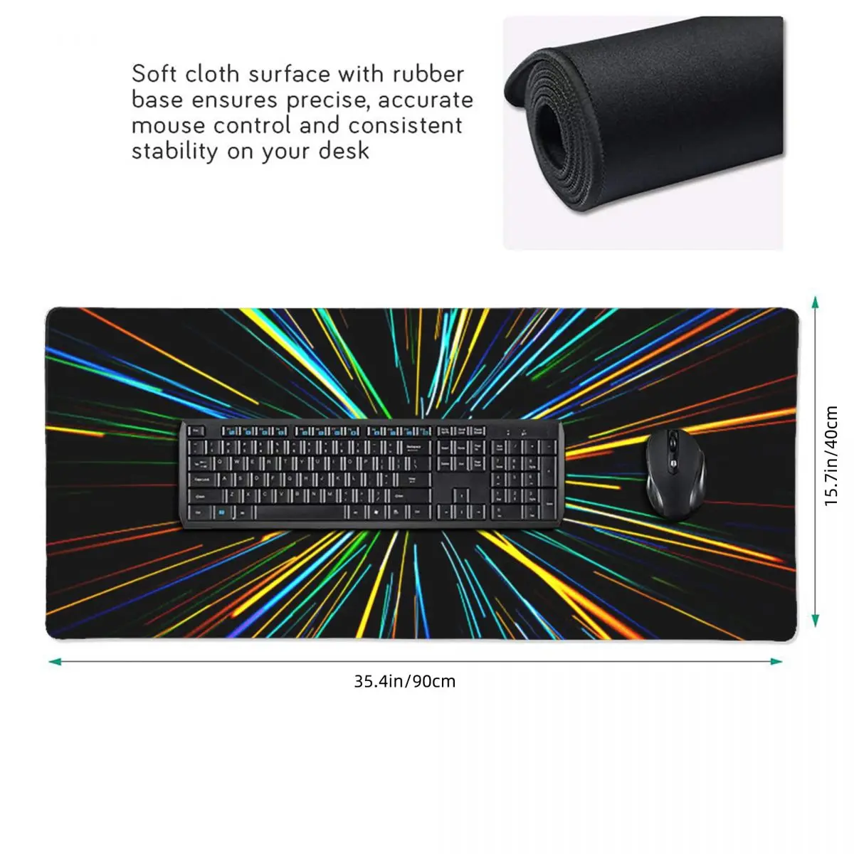 Glitch Art Colour Large Mouse Pad Computer Keyboard Mouse Mat Gaming PC Laptop Desk Mat Office Accessories Table Mats