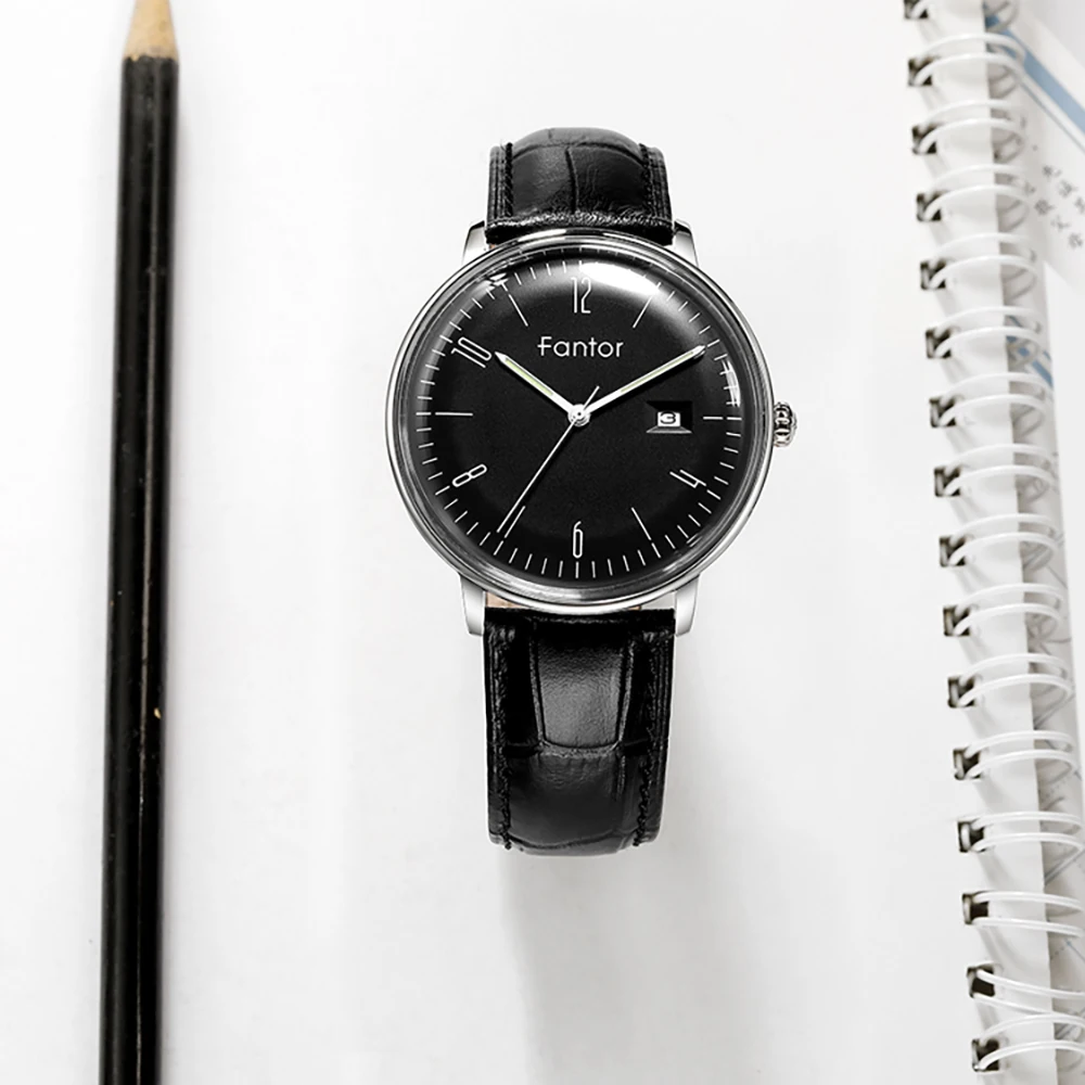 Fantor Brand Business Men Wristwatch Leather Date Luminous Hand Homme Quartz Watch Cloock Waterproof Fashiion Watch