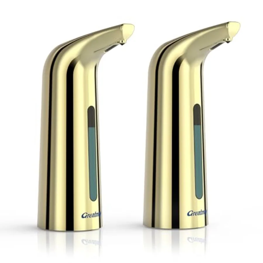 

Touchless Automatic Soap Dispenser with Infrared Sensor for Bathroom and Kitchen 400ml Gold Adjustable Level Electric Hand Sani