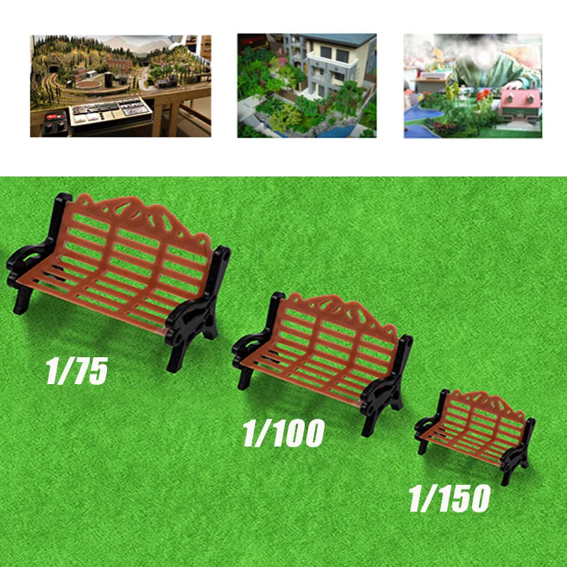 

5pcs Scale Miniature Park Bench 1:75 1:100 1:150 Model Chairs Plastic Toys for Diy Model Making/Sandtable Garden Layout/Diorama