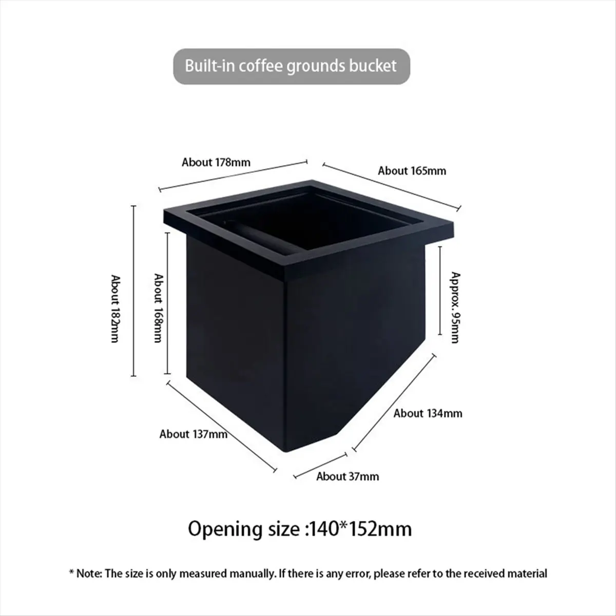 A006 Coffee Grounds Box, Embedded Inclined Mouth Knocking Box, Coffee Waste Powder Knocking Box, Bar Coffee Knocking Box